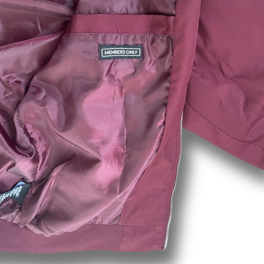 Members Only Maroon Men’s Classic Iconic Racer Jacket - Picture 10 of 11